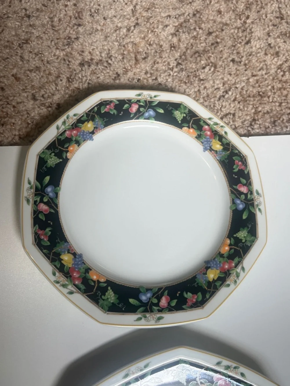 6 Vintage Christopher Stuart Y0012 Orchard Park Fine China 12 Inch Chop Platter